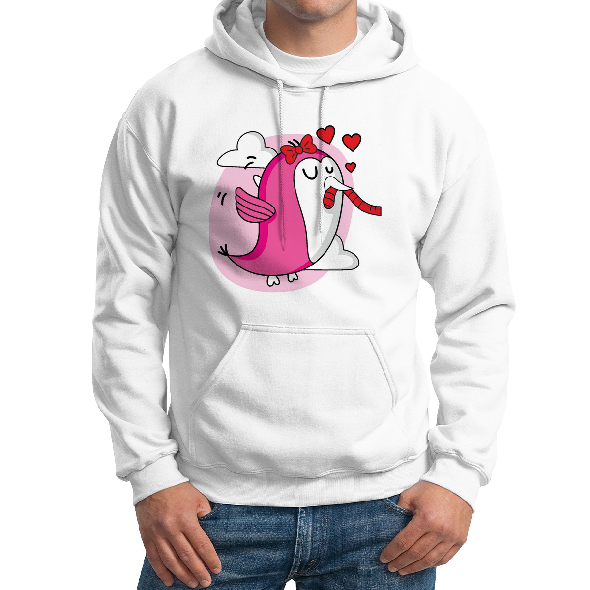 

Худи унисекс CoolPodarok Птичка Ж есть пара белое 60 RU, M0113848