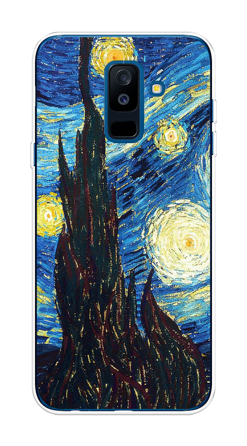 

Чехол Awog на Samsung Galaxy A6 + "Ван Гог Звездная ночь", Желтый, 26050-9