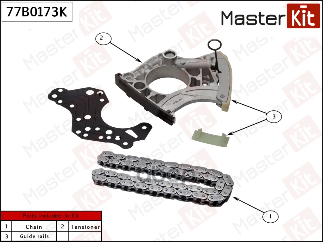 

Комплект Цепи Распредвала Грм Audi 4.2 06- (Прав.) Без Звездочек MasterKit арт. 77B0173K