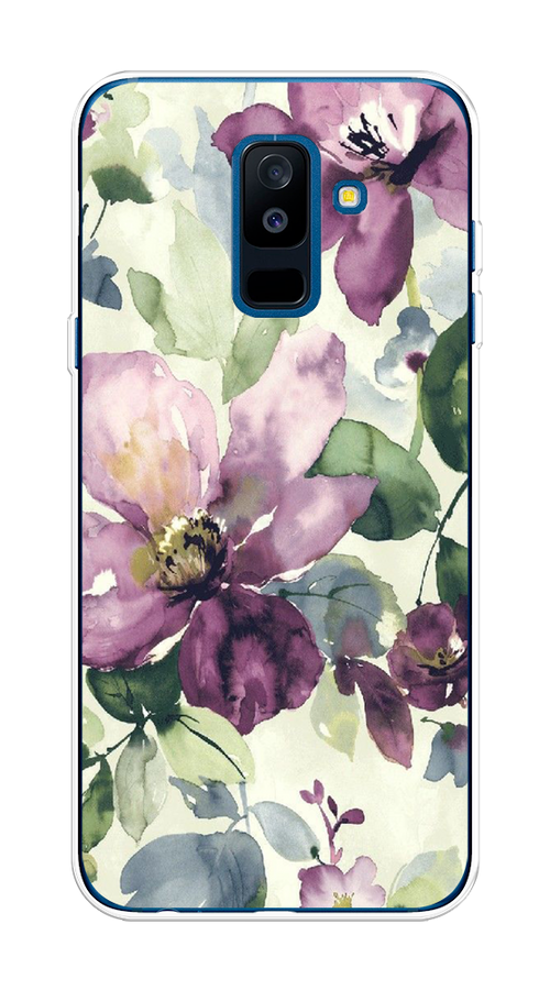 

Чехол Awog на Samsung Galaxy A6 + "Сиреневые цветы-акварель", Фиолетовый, 26050-10