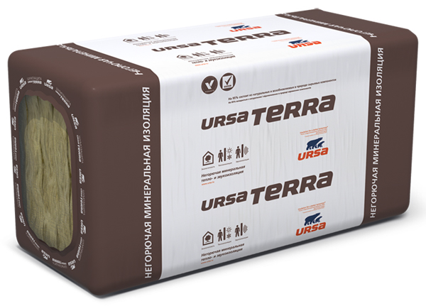 URSA Terra 34PN PRO минеральная вата 1000х610х50мм 6,1м2=0,305м3 упак. 10шт.