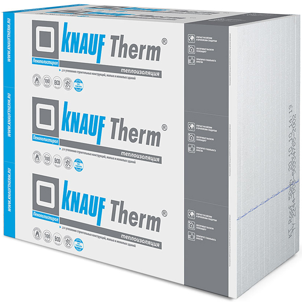 фото Knauf therm дача пенопласт 1000х1000х100мм (упак. 12шт=12м2=1,2м3)