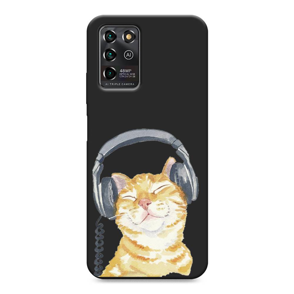 

Матовый силиконовый чехол "Кот меломан" на ZTE Blade V30 Vita, Кот меломан