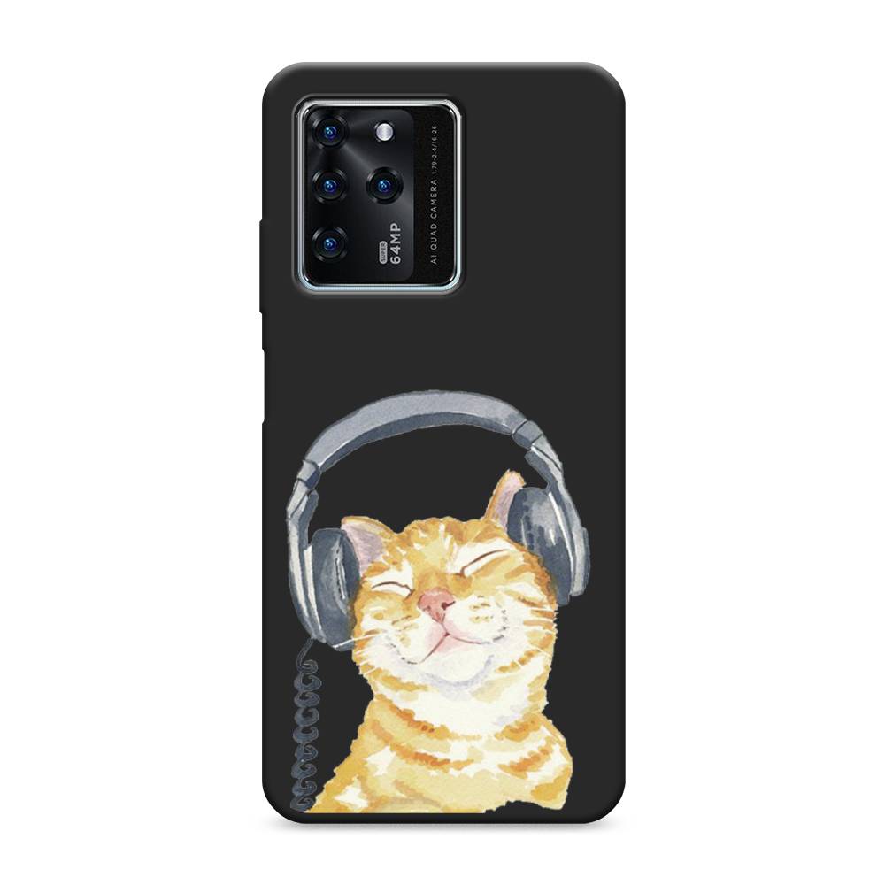 

Матовый силиконовый чехол "Кот меломан" на ZTE Blade V30, Кот меломан