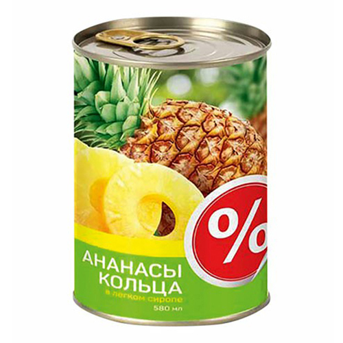 

Ананасы Верная цена кольца в сиропе 580 мл