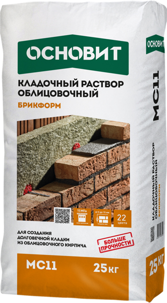 

ОСНОВИТ МС11 (Т-111) Брикформ кладочный раствор (25кг) светло-серый 021
