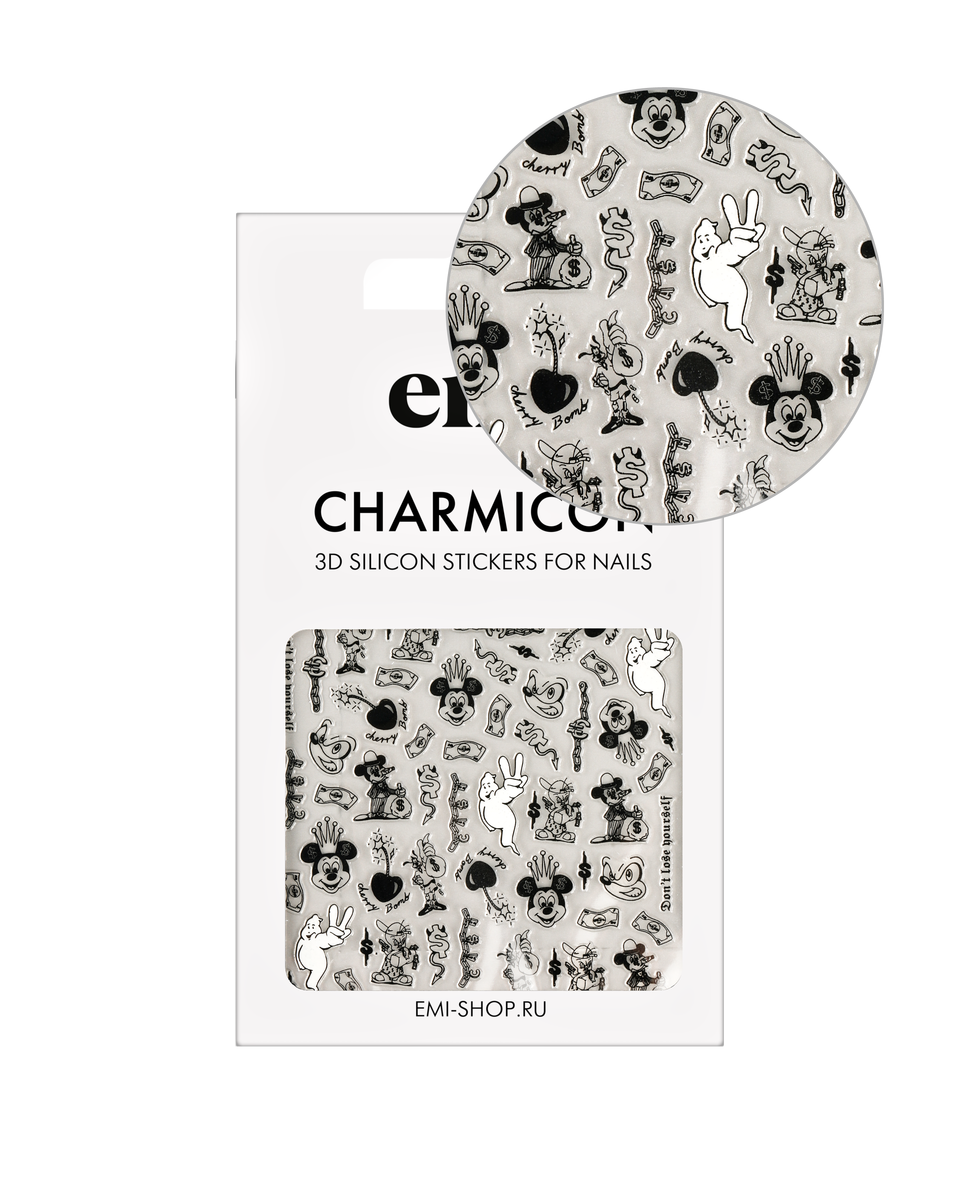 Наклейки для дизайна ногтей EMI Объемные Charmicon 3D Silicone Stickers 247 Комиксы