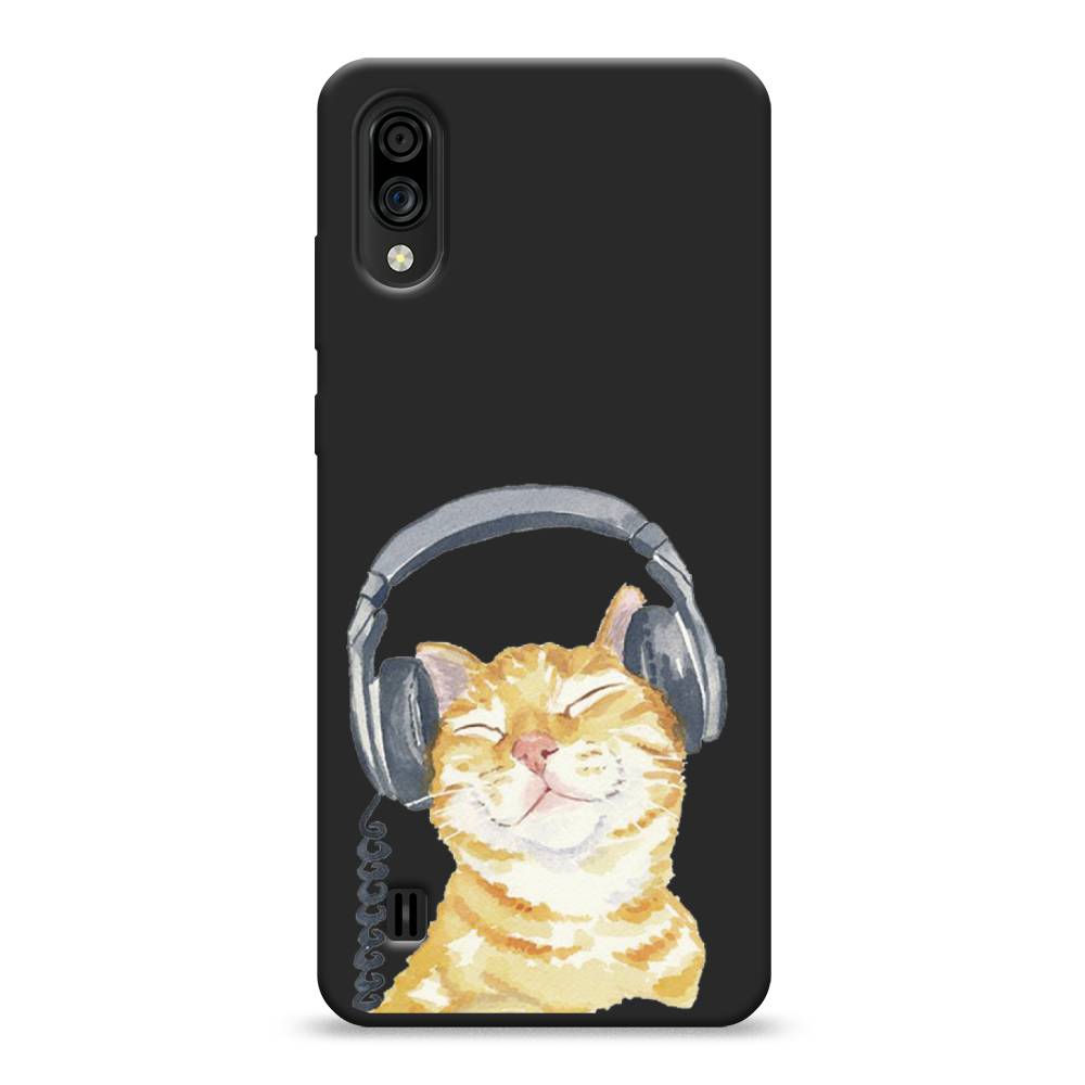 

Матовый силиконовый чехол "Кот меломан" на ZTE Blade A51 lite, Кот меломан