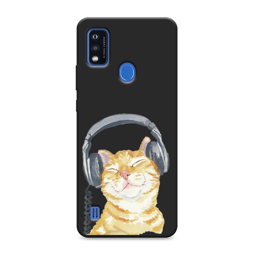 

Матовый силиконовый чехол "Кот меломан" на ZTE Blade A51, Кот меломан