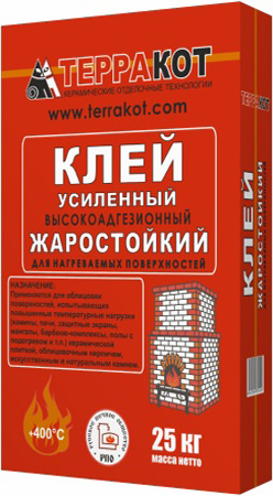 TERRAKOT раствор клеевой жаростойкий усиленный для нагреваемых поверхностей 25кг