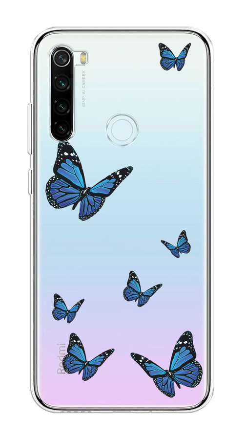 

Чехол на Xiaomi Redmi Note 8T "Blue butterflies", Синий;черный, 37450-1