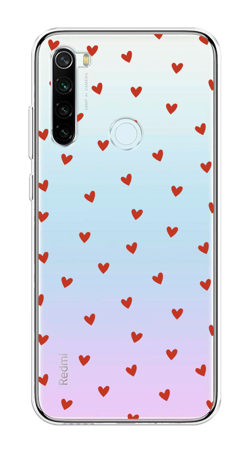 

Чехол на Xiaomi Redmi Note 8T "Red hearts", Красный;прозрачный, 37450-1