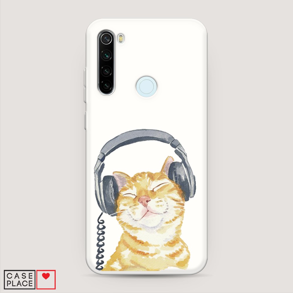 

Матовый силиконовый чехол "Кот меломан" на Xiaomi Redmi Note 8T, Кот меломан