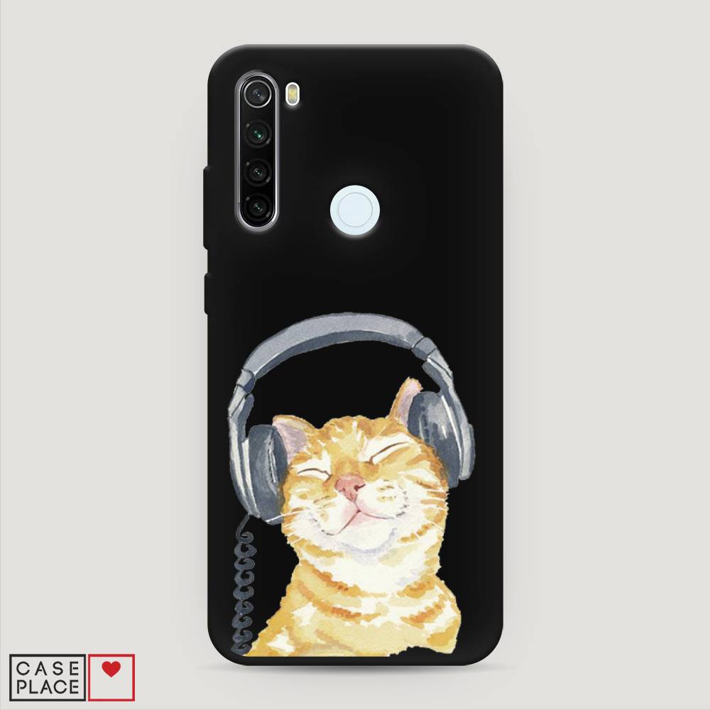 

Матовый силиконовый чехол "Кот меломан" на Xiaomi Redmi Note 8T, Кот меломан