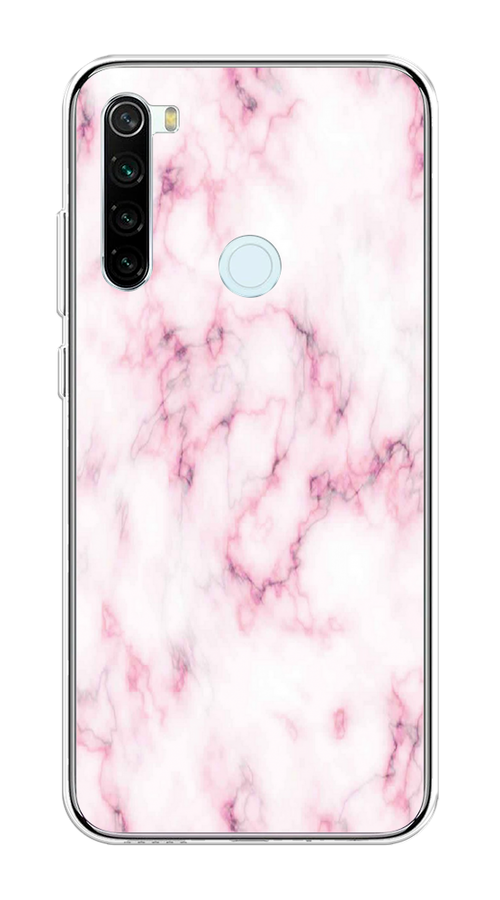 

Чехол на Xiaomi Redmi Note 8T "Мрамор с розовым", Белый;розовый, 37450-1