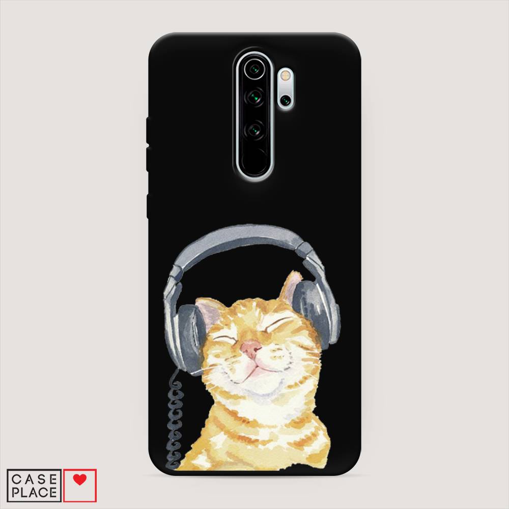

Матовый силиконовый чехол "Кот меломан" на Xiaomi Redmi Note 8 Pro, Кот меломан