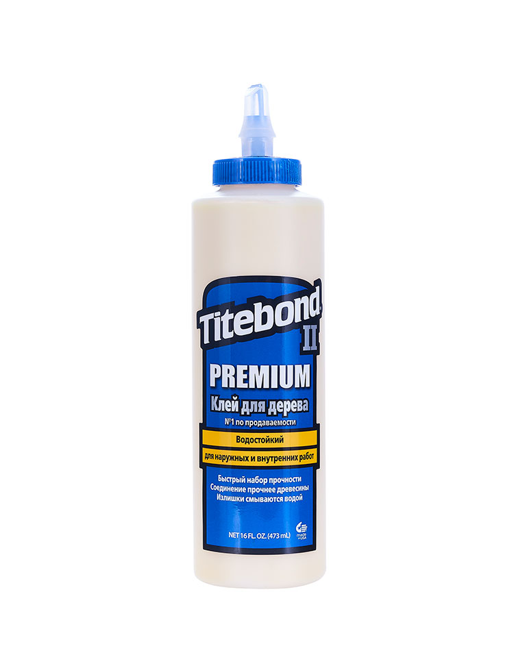 Клей Titebond II Premium Wood Glue 473 мл, 12 шт. коробка клей столярный пва влагостойкий titebond ii premium wood glue 3 785 л 2 шт коробка