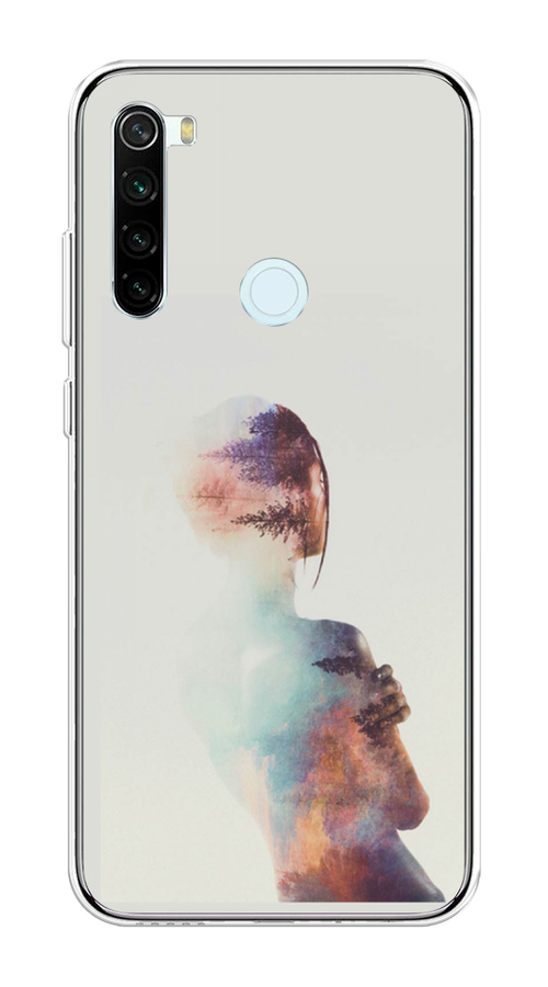 

Чехол на Xiaomi Redmi Note 8T "Девушка-лес", Розовый;голубой;серый, 37450-1