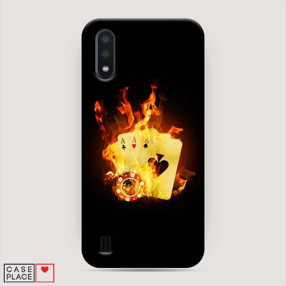 

Пластиковый чехол "Горящие карты" на Samsung Galaxy A01