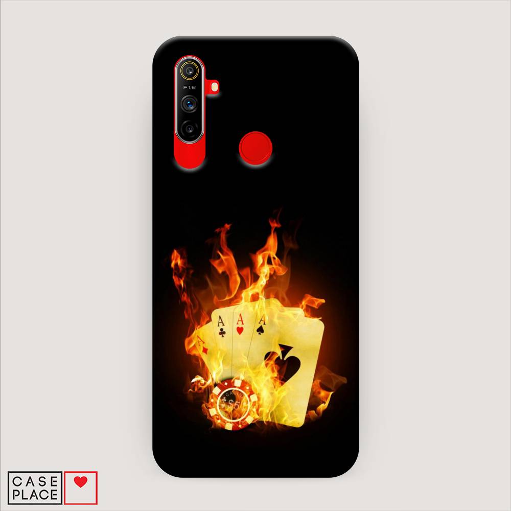 

Пластиковый чехол "Горящие карты" на Realme C3, 253020-7