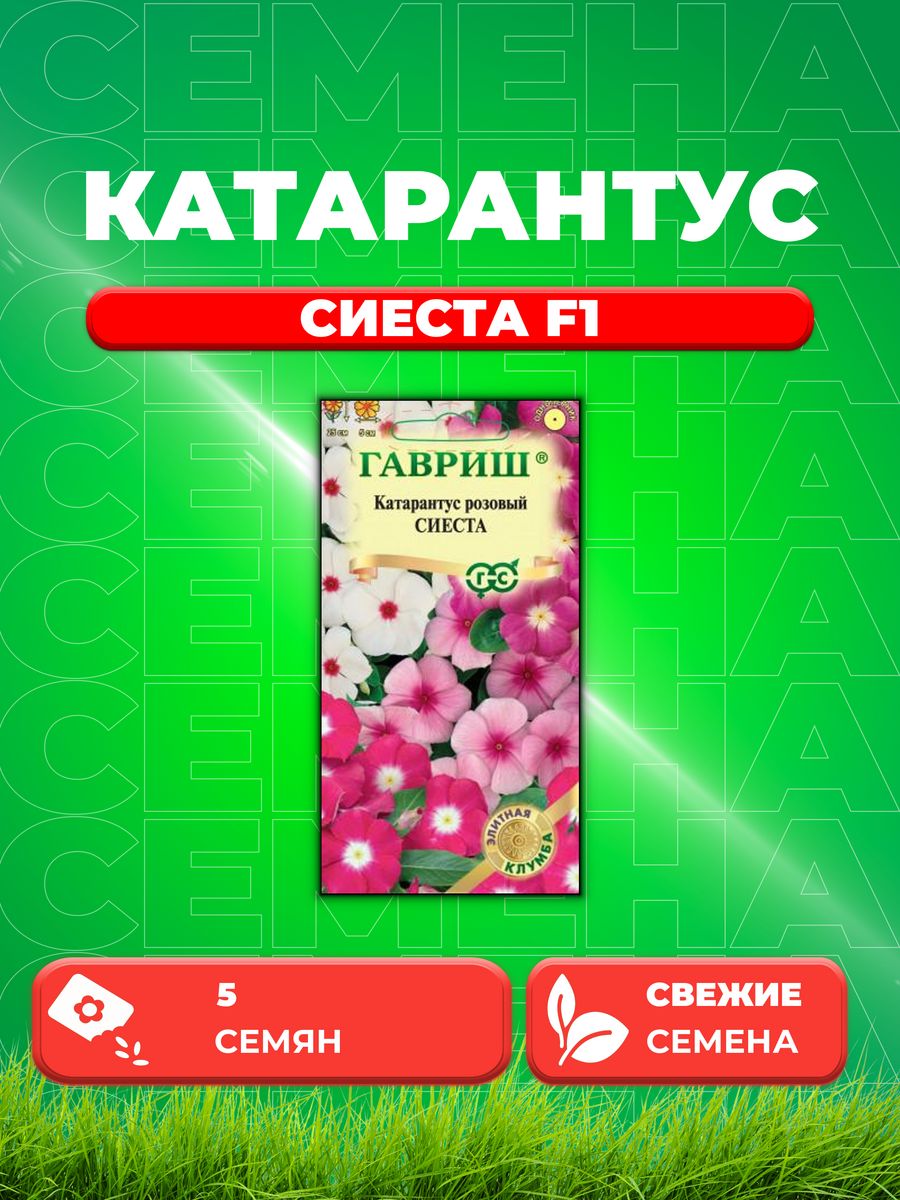 

Семена Катарантус Сиеста F1, смесь, 5шт, Элитная клумба