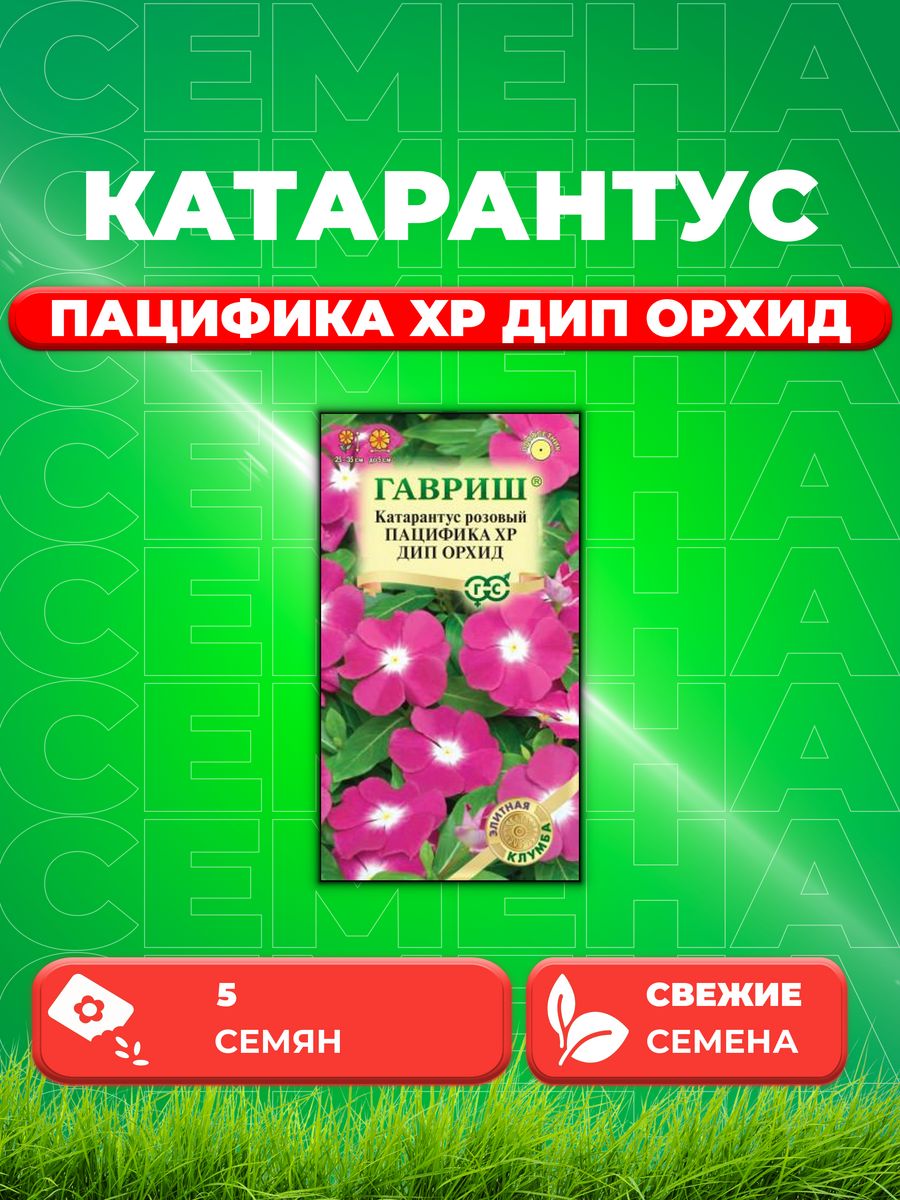

Семена Катарантус Пацифика XP Дип Орхид, 5шт, Гавриш
