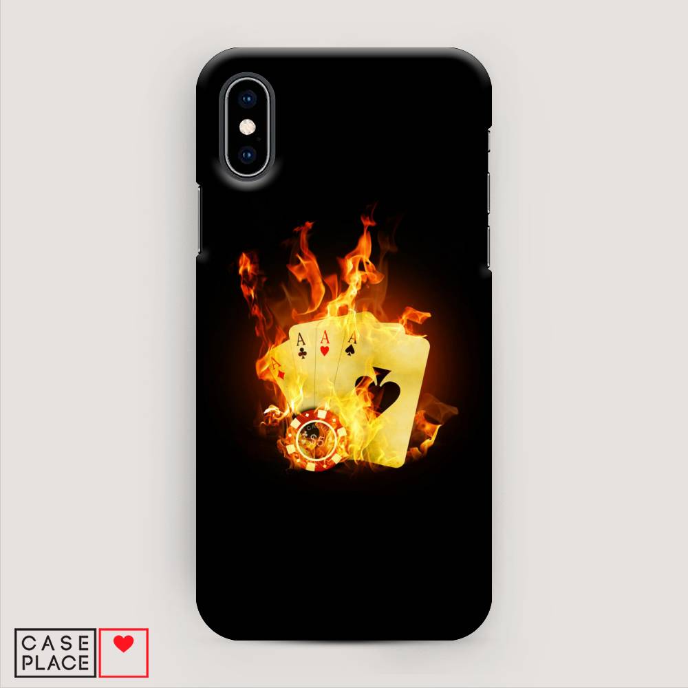

Пластиковый чехол "Горящие карты" на Apple iPhone XS (10S), 11820-7