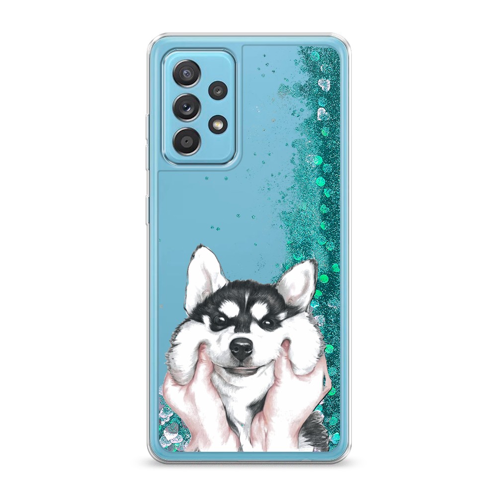 

Жидкий чехол с блестками "Щечки хаски" на Samsung Galaxy A52s, 2106595-1