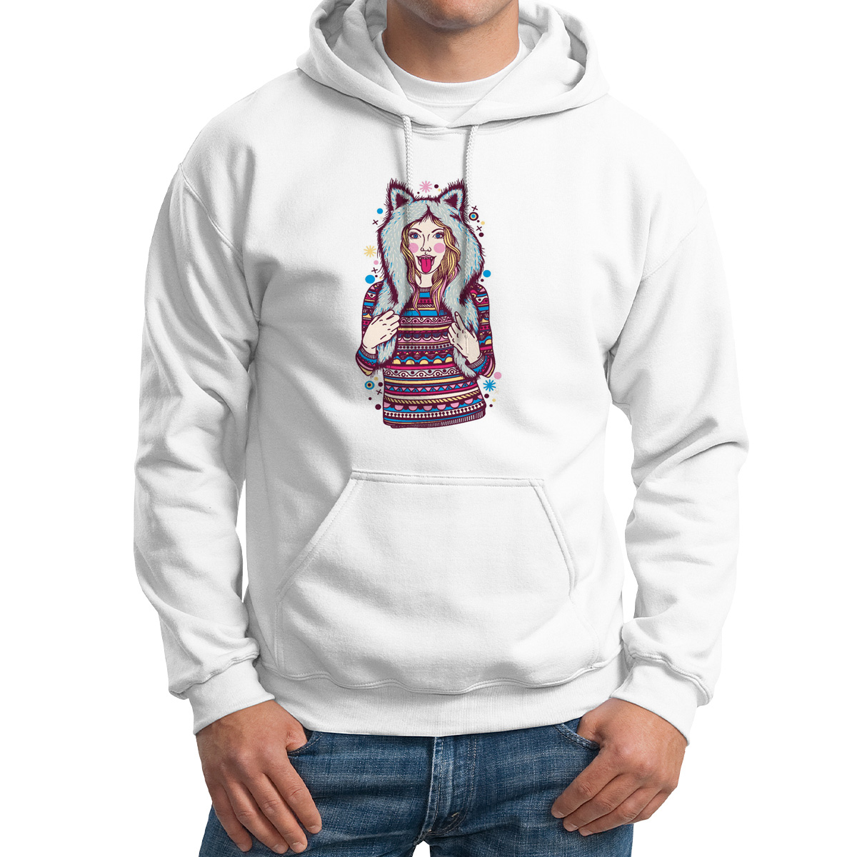 

Худи унисекс CoolPodarok Девушка белое 60 RU, M0113611