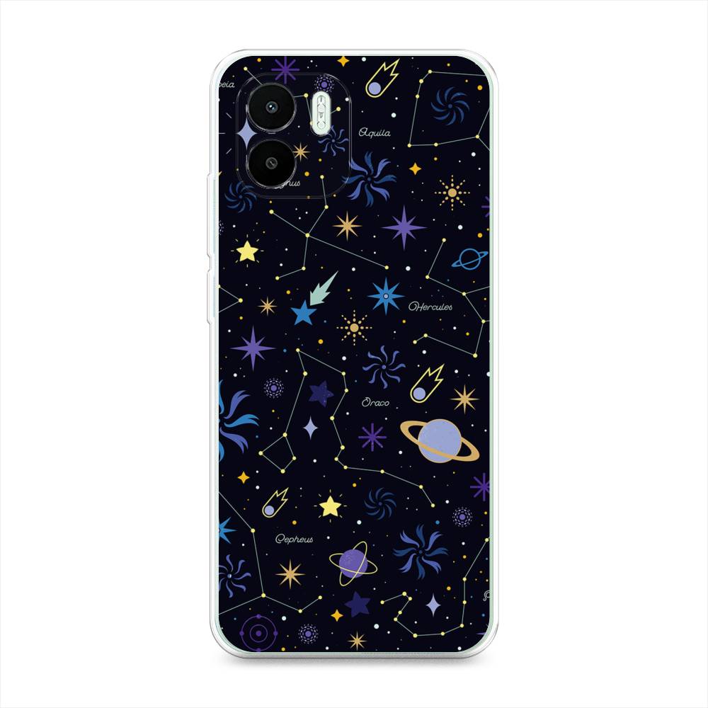 

Чехол на Xiaomi Redmi A1 "Цветной космос", Желтый, 316350-2