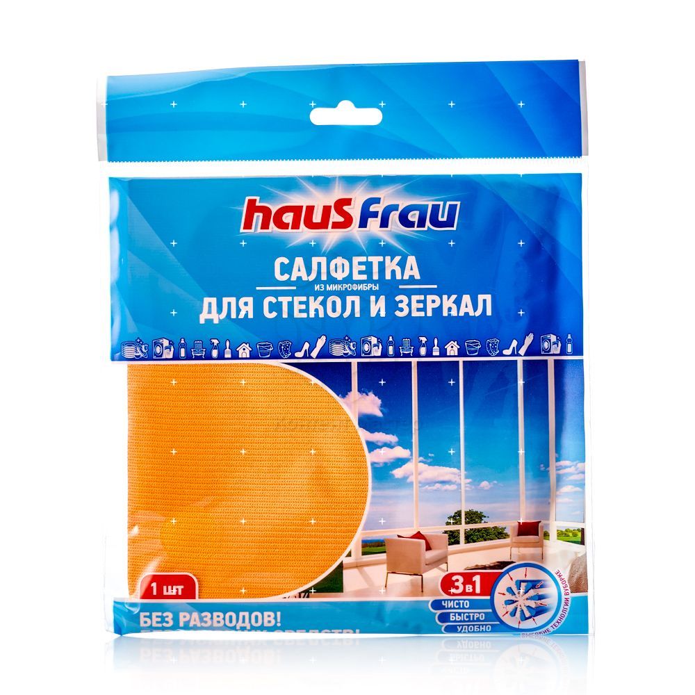 

Салфетка Haus Frau из микрофибры для стекол 30х30 см