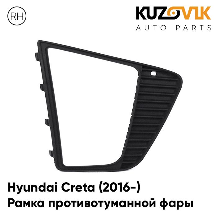 

Рамка противотуманной фары KUZOVIK правая Хендай Крета (2016-) решётка KZVK3120016087