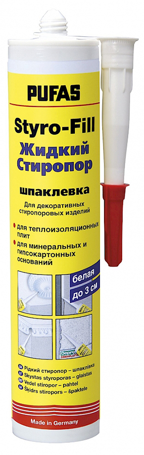 

Клей PUFAS Styro-Fill жидкий стиропор шпаклевка 310мл белая