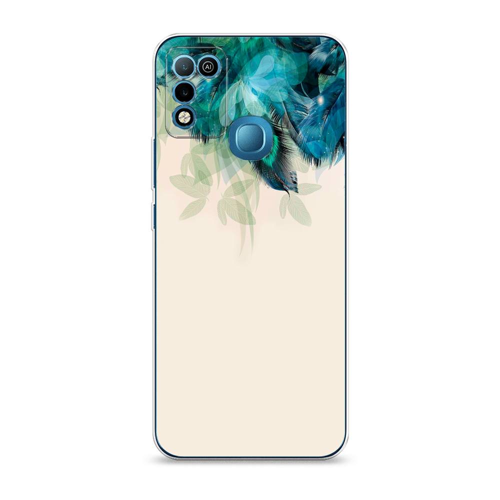 фото Чехол awog "перья голубого цвета" для infinix hot 10 play