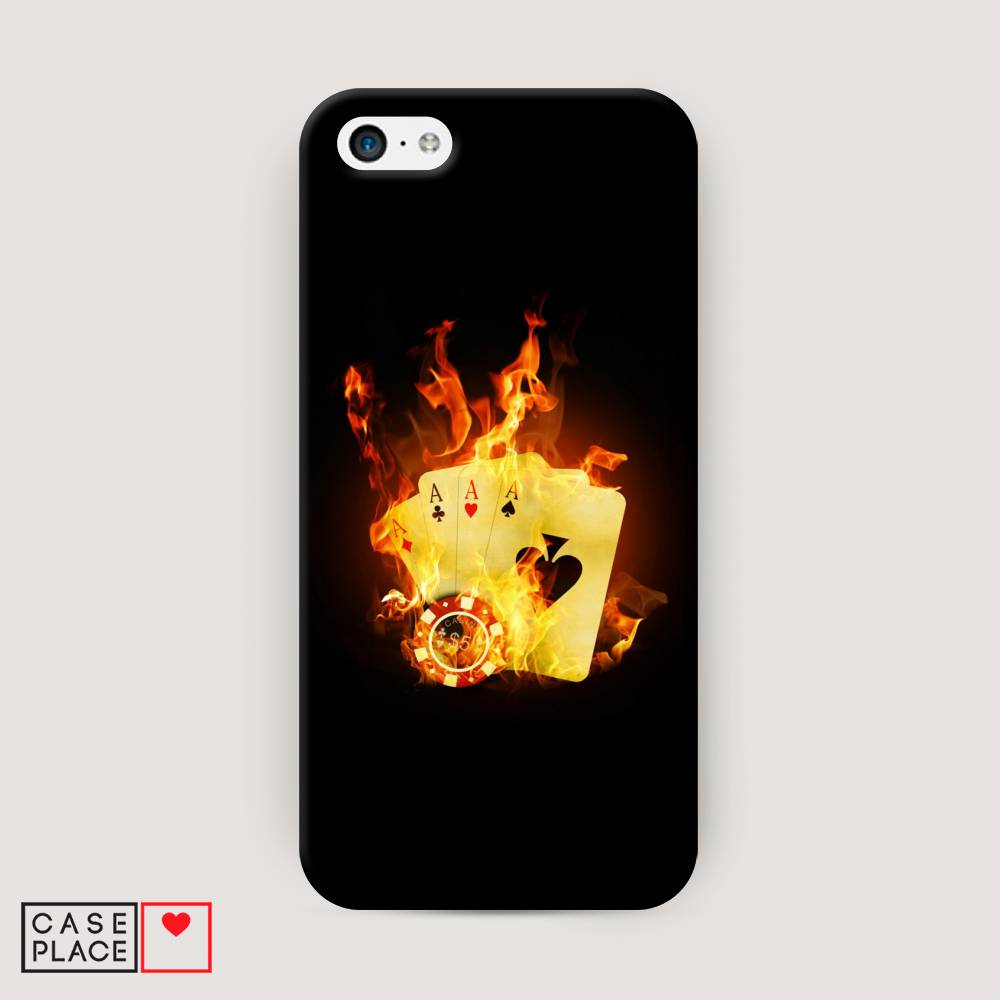 

Пластиковый чехол "Горящие карты" на Apple iPhone 5C, 10220-7