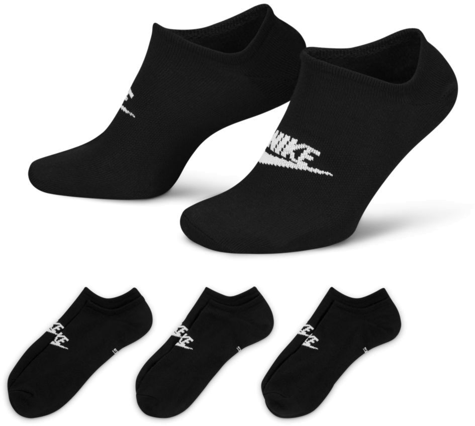 

Комплект носков унисекс Nike Everyday Essential No Show Socks 3P черных M, Черный, Everyday Essential No Show Socks 3P