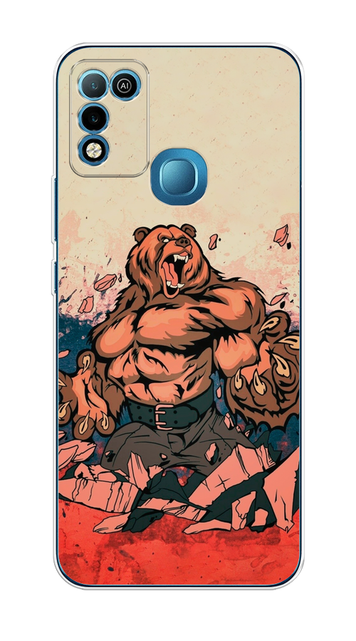 

Чехол Awog на Infinix HOT 10 Play "Медведь с флагом РФ", Разноцветный, 3100650-2