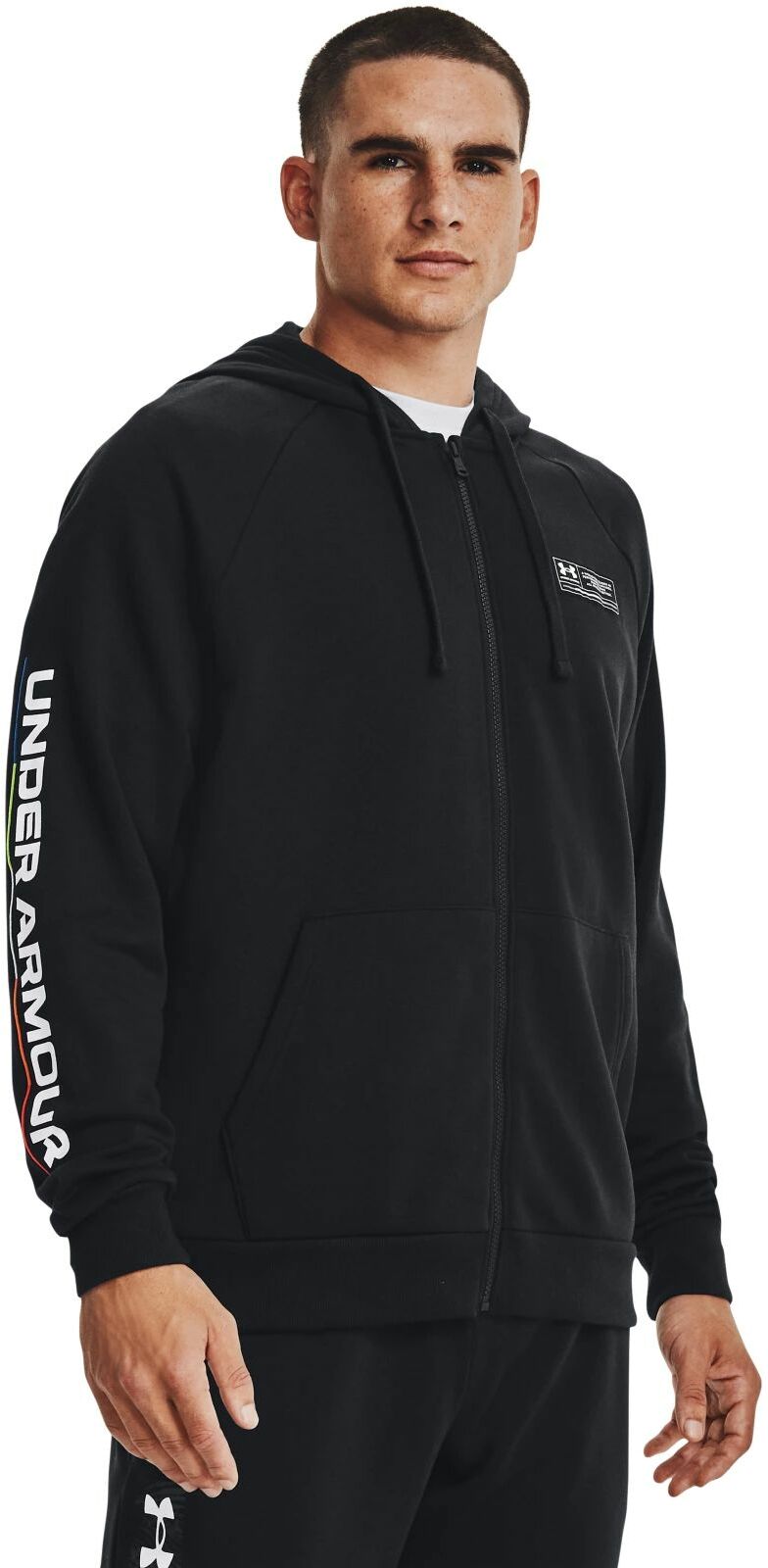 

Толстовка мужская Under Armour Ua Rival Fleece Chroma Fz Hoodie черная LG, Черный, Ua Rival Fleece Chroma Fz Hoodie