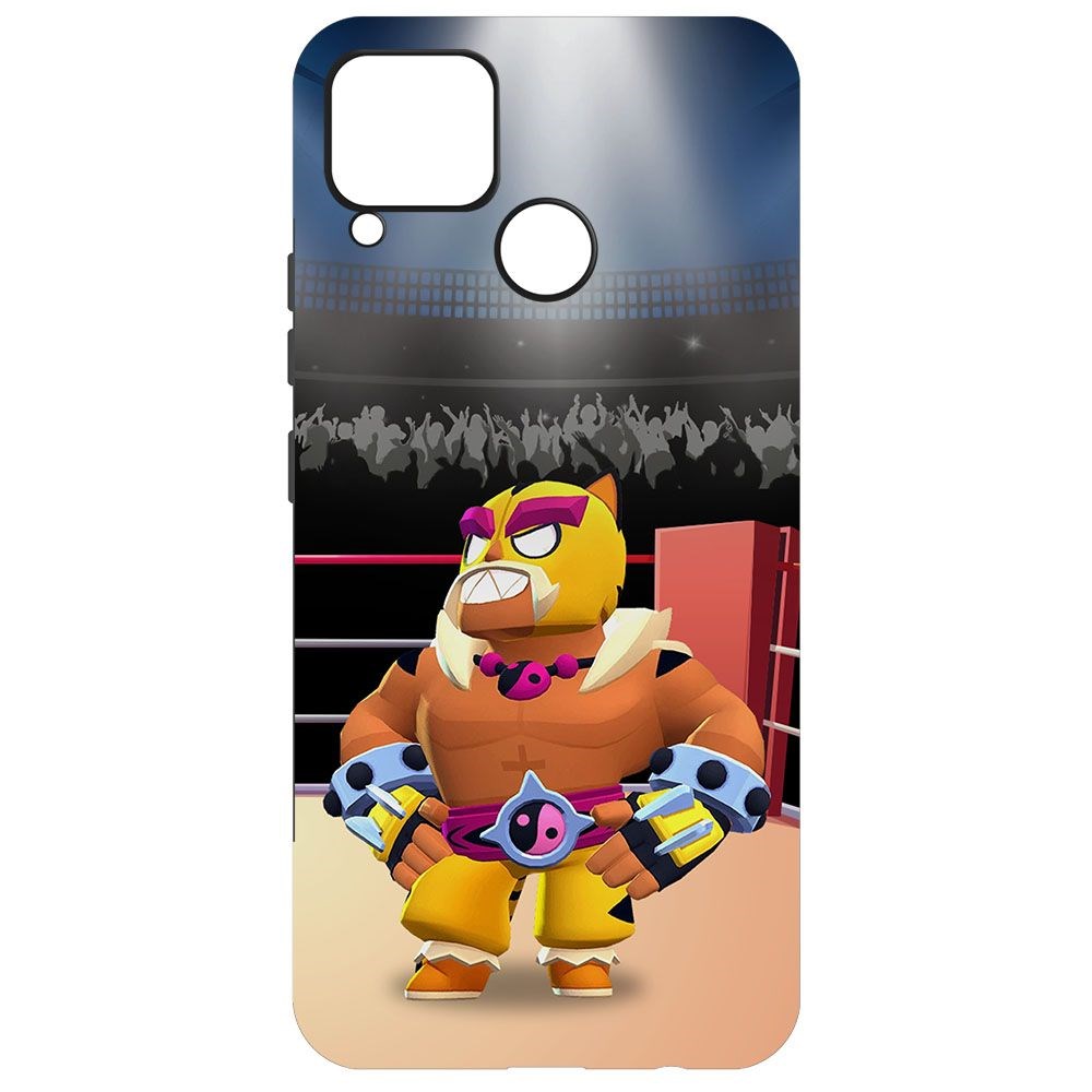 

Чехол-накладка Krutoff Софт Кейс Brawl Stars - Эль Тигро для Realme C15 черный