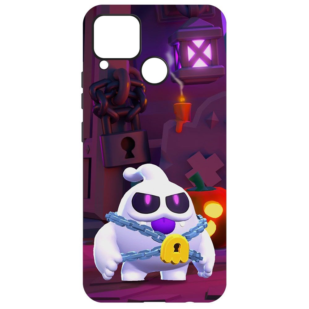 

Чехол-накладка Krutoff Софт Кейс Brawl Stars - Призрак Скуик для Realme C15 черный