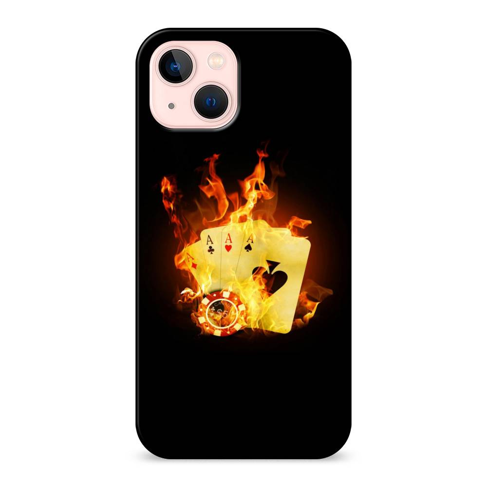 

Пластиковый чехол "Горящие карты" на Apple iPhone 13, 14220-7