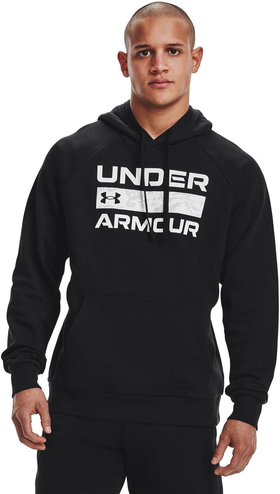 Худи мужское Under Armour Rival Fleece Signature Hoodie черное 2XL