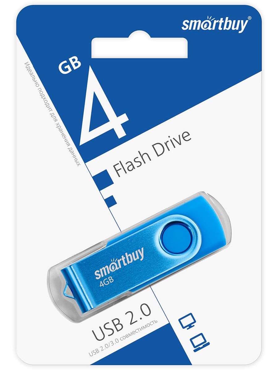 

Флэш диск SmartBuy 4GB Twist Blue (SB4GB2TWB)