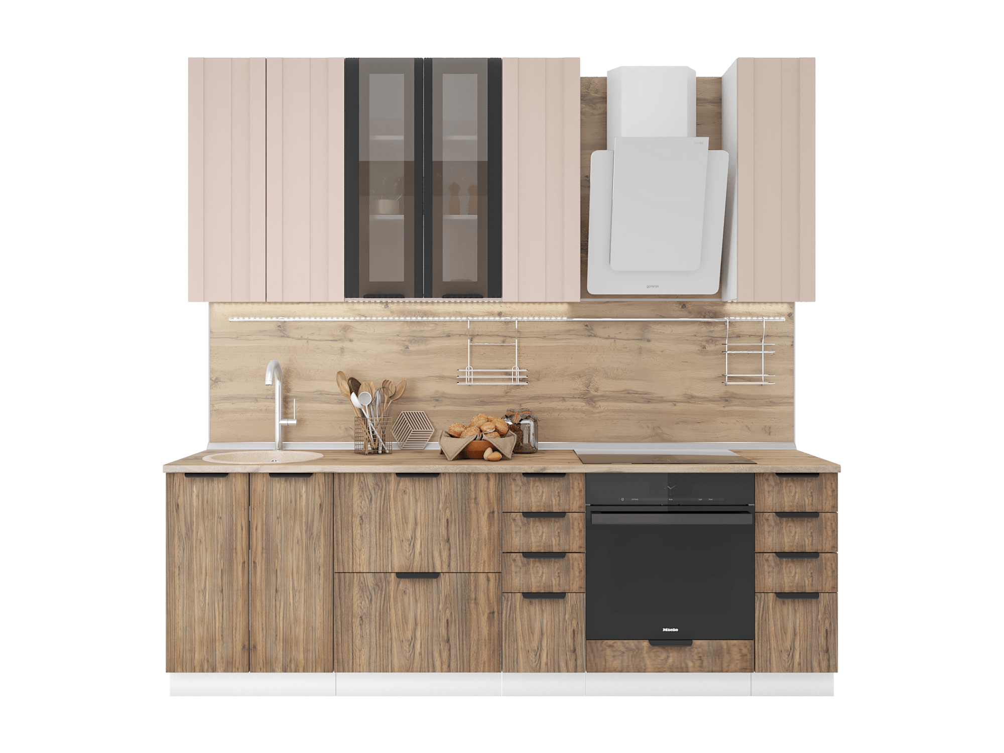 

Кухня Норд Stoun 2,4 м (Н) Софт какао/орех канадский