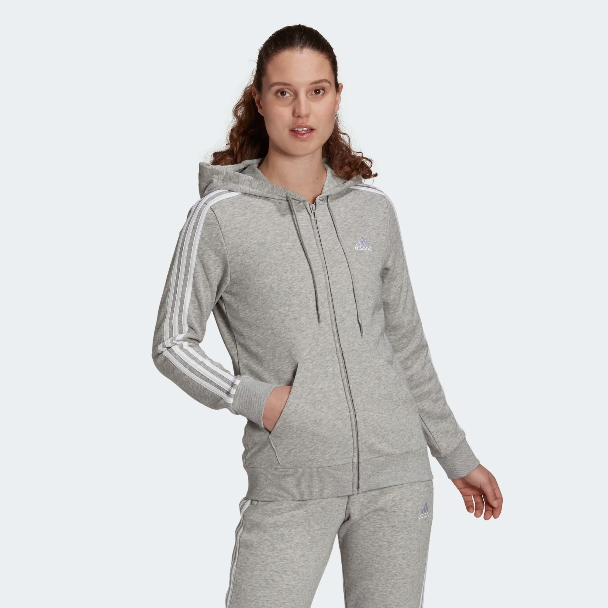 

Толстовка женская Adidas W 3S Ft Fz Hooded серая M, Серый, W 3S Ft Fz Hooded