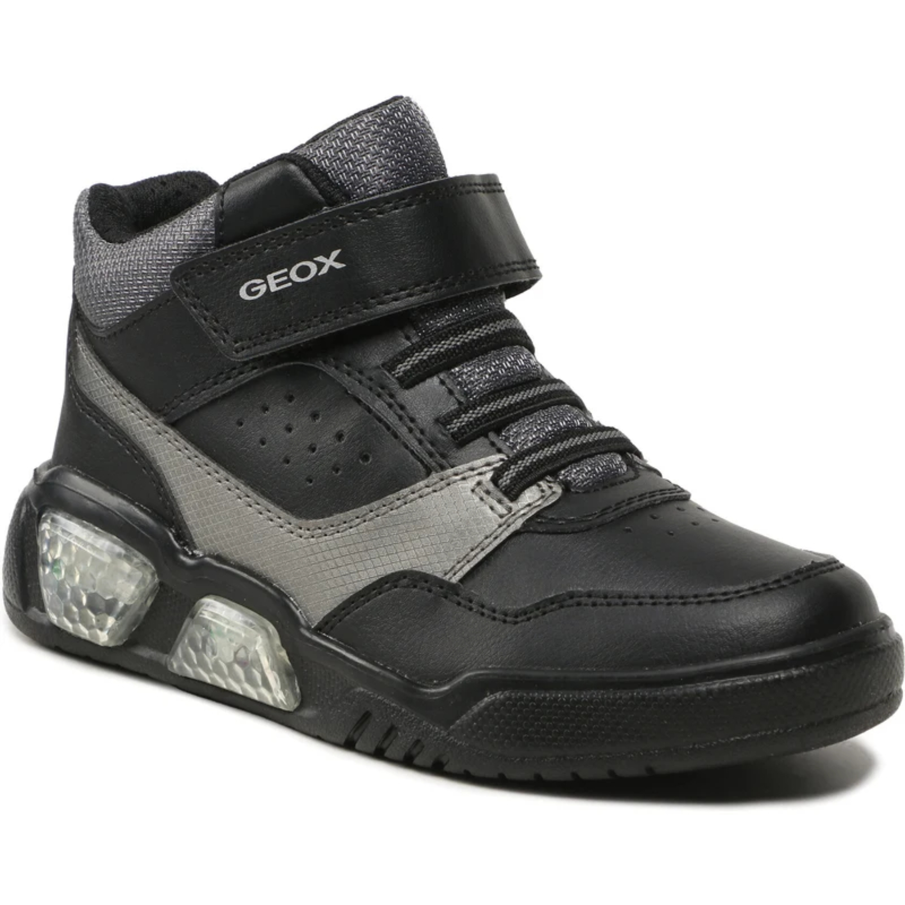 Кроссовки Geox J Illuminus Boy для мальчиков, размер 27, J36GVB05411C0005, черно-серый