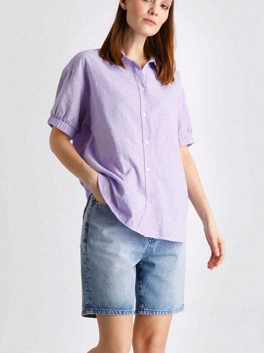 Рубашка женская baon B1922001 фиолетовая XL