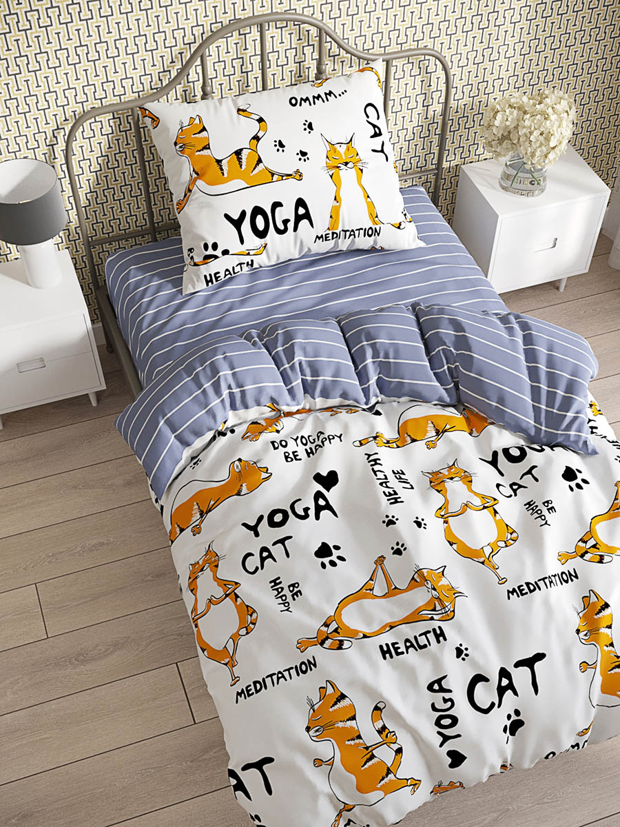 

Постельное белье Сказка Yogacat компаньон 1,5-сп
