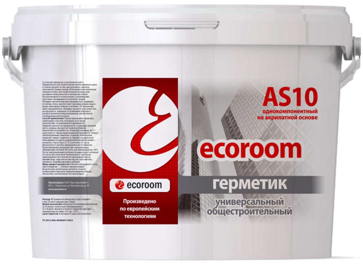 ECOROOM AS-10 герметик акриловый универсальный общестроительный белый (7кг)