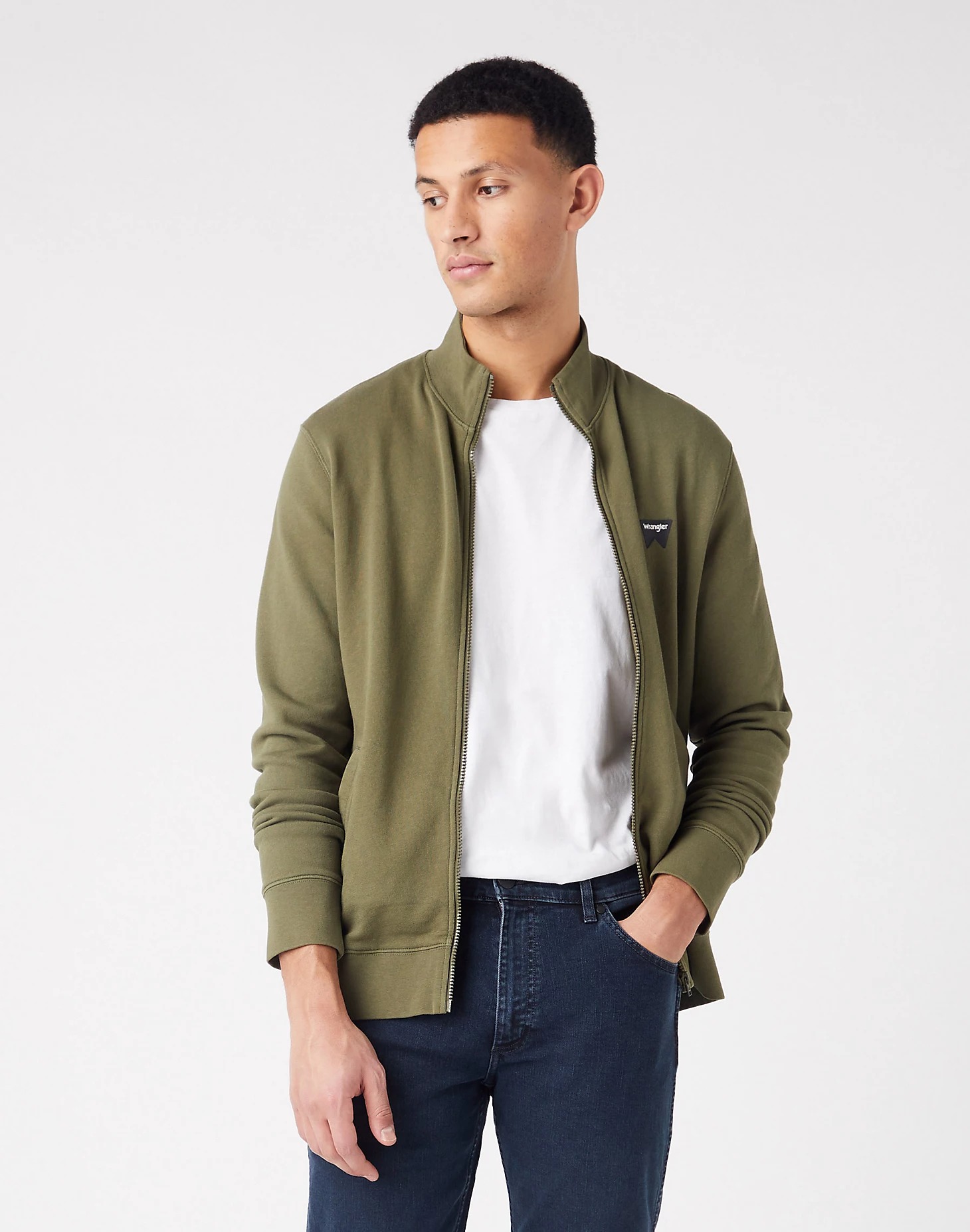 

Толстовка мужская Wrangler FUNNEL NECK ZIP SWS коричневая M, FUNNEL NECK ZIP SWS